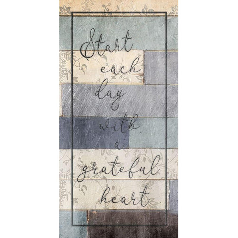 Start Each Day Black Modern Wood Framed Art Print with Double Matting by Grey, Jace