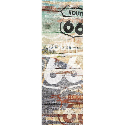 USA Route 66 Mate Gold Ornate Wood Framed Art Print with Double Matting by Grey, Jace