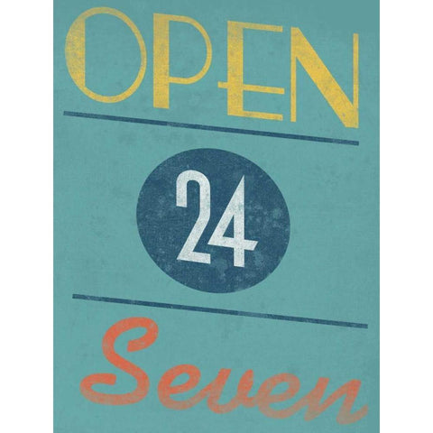 Open 24 Seven White Modern Wood Framed Art Print by Grey, Jace