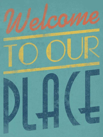 Welcome White Modern Wood Framed Art Print with Double Matting by Grey, Jace