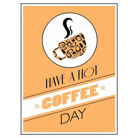 Peach Coffee Day Gold Ornate Wood Framed Art Print with Double Matting by Grey, Jace