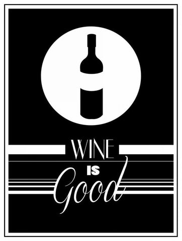 Good Wine I Black Ornate Wood Framed Art Print with Double Matting by Grey, Jace