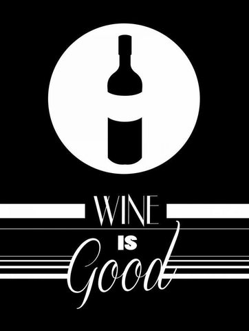 Good Wine II White Modern Wood Framed Art Print with Double Matting by Grey, Jace