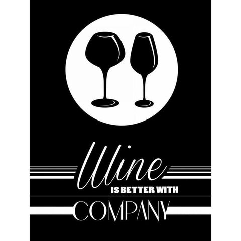 Better Wine II Black Modern Wood Framed Art Print with Double Matting by Grey, Jace