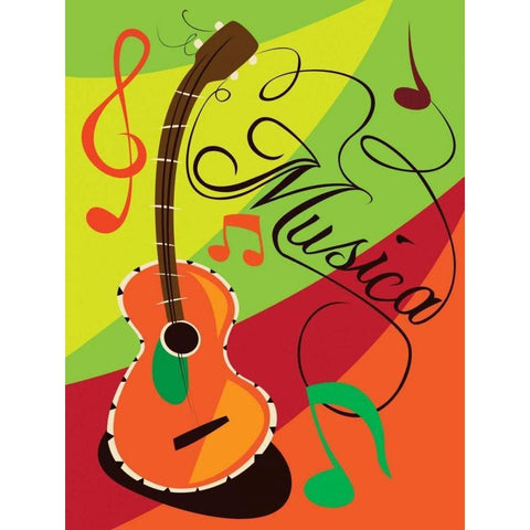 Musica Black Modern Wood Framed Art Print with Double Matting by Grey, Jace