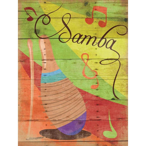 Samba II Gold Ornate Wood Framed Art Print with Double Matting by Grey, Jace