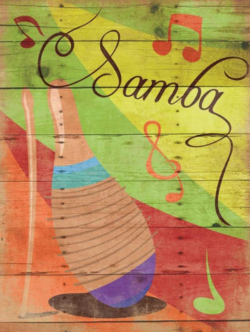 Samba II Black Ornate Wood Framed Art Print with Double Matting by Grey, Jace