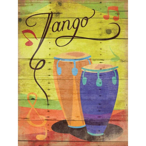 Tango III Black Modern Wood Framed Art Print with Double Matting by Grey, Jace