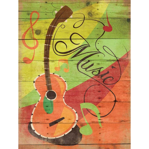 Music II Black Modern Wood Framed Art Print with Double Matting by Grey, Jace