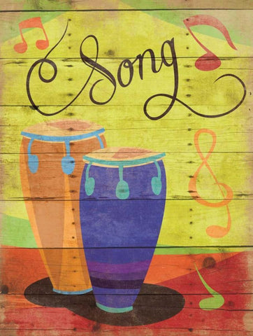 Song II Black Ornate Wood Framed Art Print with Double Matting by Grey, Jace