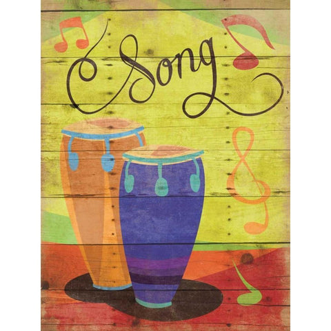 Song II Gold Ornate Wood Framed Art Print with Double Matting by Grey, Jace