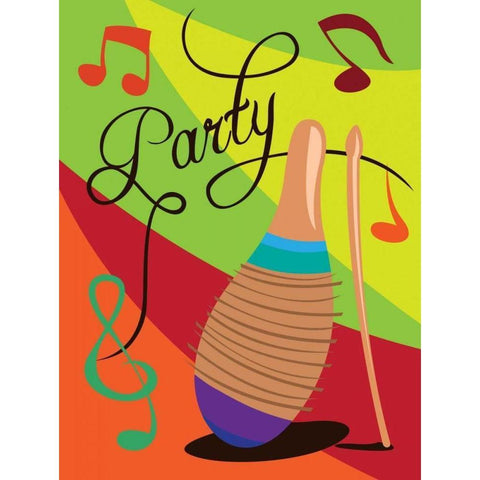 Party I Black Modern Wood Framed Art Print with Double Matting by Grey, Jace