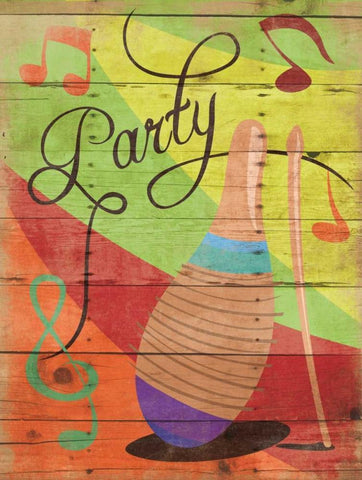 Party II White Modern Wood Framed Art Print with Double Matting by Grey, Jace