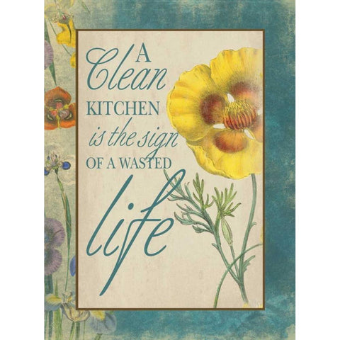 Kitchen Wasted Life White Modern Wood Framed Art Print by Grey, Jace