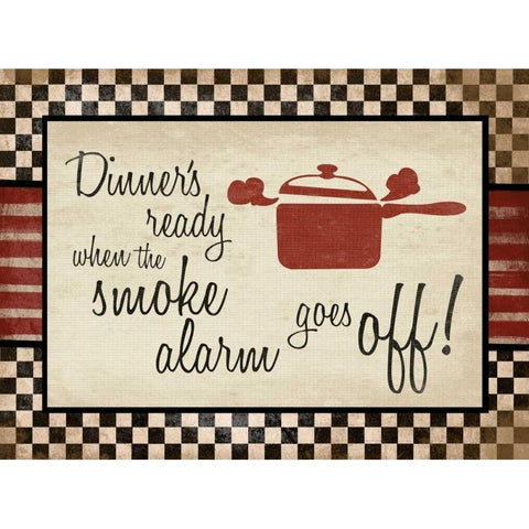 Kitchen Smoke Alarm 2 Black Modern Wood Framed Art Print with Double Matting by Grey, Jace