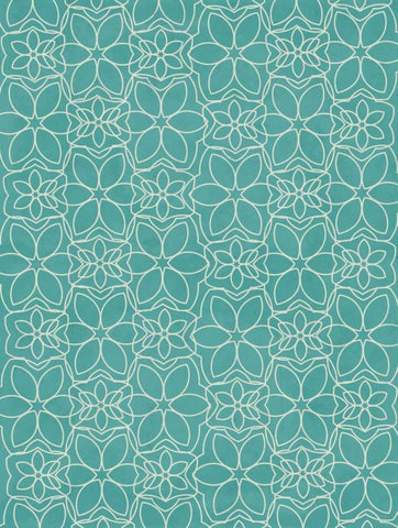 Aqua Pattern Black Ornate Wood Framed Art Print with Double Matting by Grey, Jace