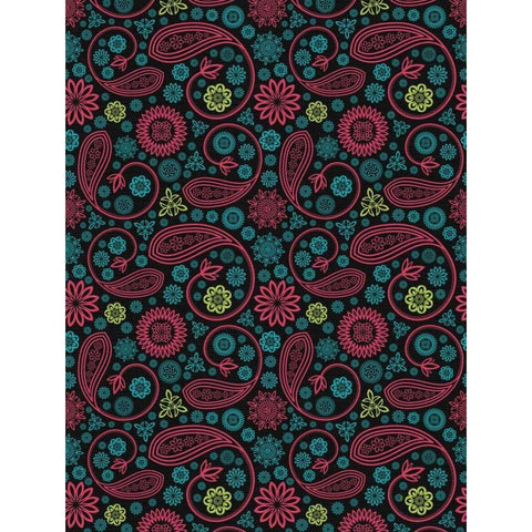 Paisley Black Modern Wood Framed Art Print with Double Matting by Grey, Jace