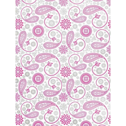 Paisley Pink and Grey Black Modern Wood Framed Art Print with Double Matting by Grey, Jace