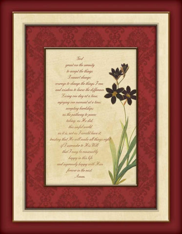 Religious Floral Black Ornate Wood Framed Art Print with Double Matting by Grey, Jace