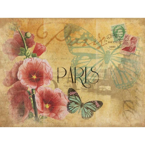 Paris Postcard 2 White Modern Wood Framed Art Print by Grey, Jace