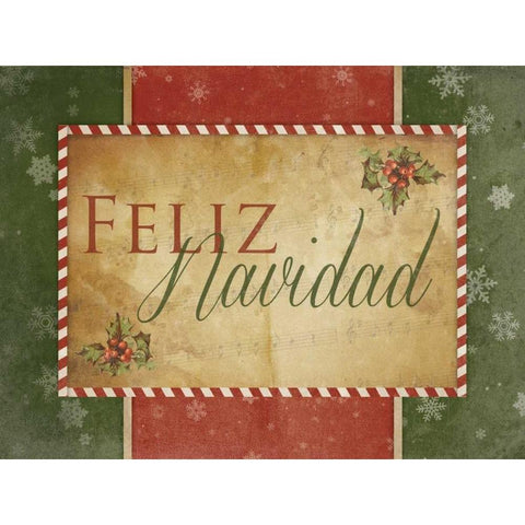 Feliz Navidad Black Modern Wood Framed Art Print with Double Matting by Grey, Jace