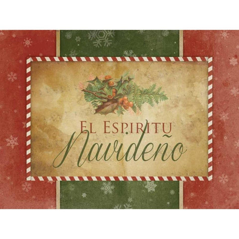 El Espiritu Navideno Gold Ornate Wood Framed Art Print with Double Matting by Grey, Jace