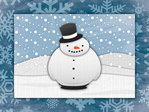 Snowman White Modern Wood Framed Art Print with Double Matting by Grey, Jace