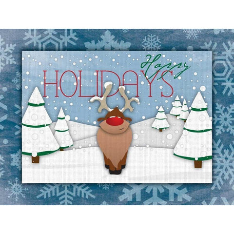 Happy Holidays White Modern Wood Framed Art Print by Grey, Jace