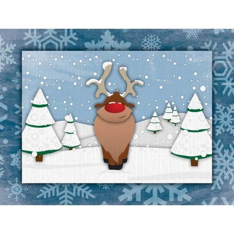 Reindeer Gold Ornate Wood Framed Art Print with Double Matting by Grey, Jace