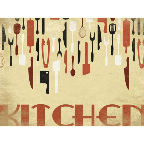 Kitchen Dinning G White Modern Wood Framed Art Print by Grey, Jace