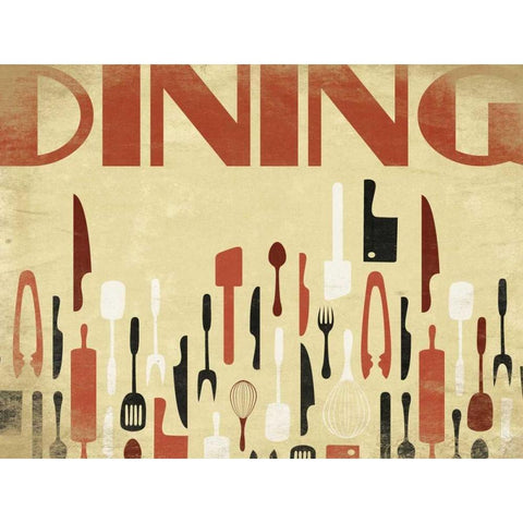 Kitchen Dinning H Black Modern Wood Framed Art Print with Double Matting by Grey, Jace