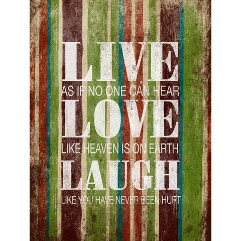 Live Laugh Love White Modern Wood Framed Art Print by Grey, Jace