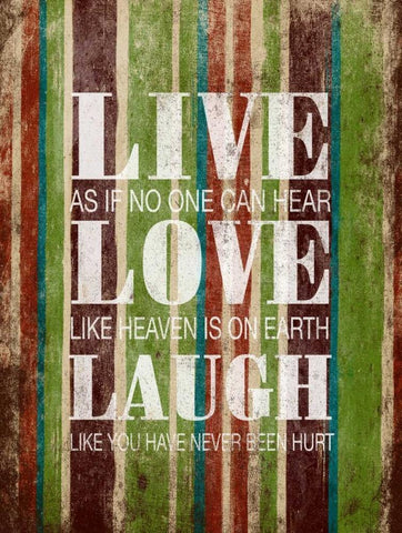 Live Laugh Love Black Ornate Wood Framed Art Print with Double Matting by Grey, Jace