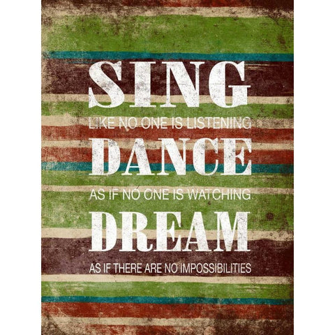 Sing Dance Dream Gold Ornate Wood Framed Art Print with Double Matting by Grey, Jace