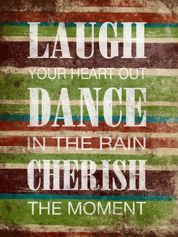 Laugh Dance Cherish White Modern Wood Framed Art Print with Double Matting by Grey, Jace