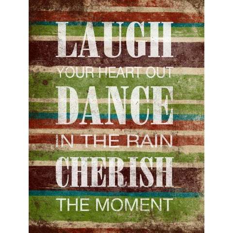 Laugh Dance Cherish Black Modern Wood Framed Art Print with Double Matting by Grey, Jace