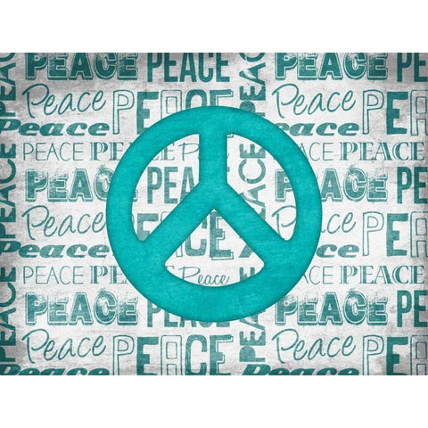 Peace Black Modern Wood Framed Art Print with Double Matting by Grey, Jace