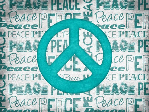 Peace White Modern Wood Framed Art Print with Double Matting by Grey, Jace