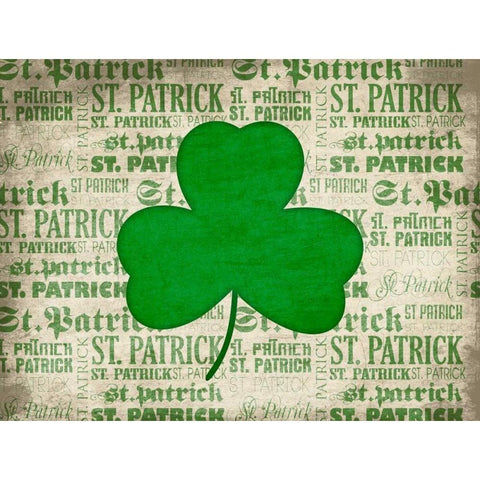 Shamrock Black Modern Wood Framed Art Print by Grey, Jace