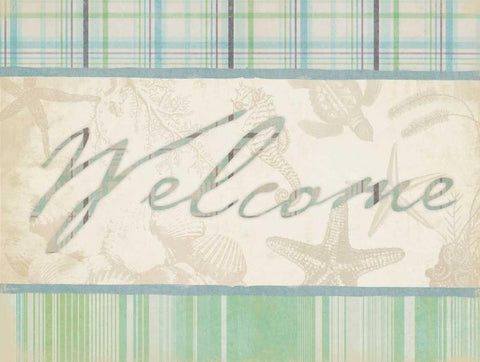 Welcome White Modern Wood Framed Art Print with Double Matting by Grey, Jace