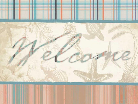 Welcome 2 White Modern Wood Framed Art Print with Double Matting by Grey, Jace