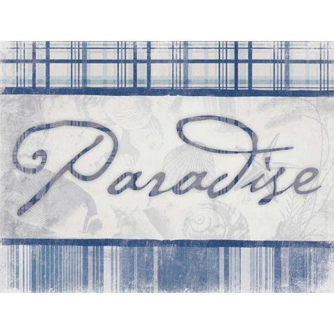 Paradise in Navy White Modern Wood Framed Art Print by Grey, Jace