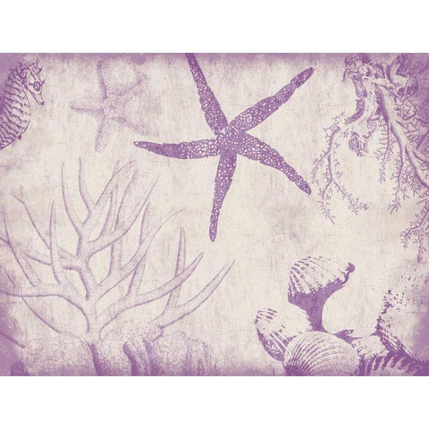 Sea Life in Plum 2 Gold Ornate Wood Framed Art Print with Double Matting by Grey, Jace