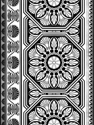 Patterns C Black Ornate Wood Framed Art Print with Double Matting by Grey, Jace