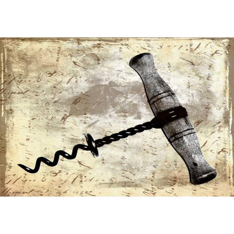 Corkscrew Black Modern Wood Framed Art Print with Double Matting by Grey, Jace