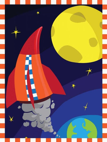 Rockets Black Ornate Wood Framed Art Print with Double Matting by Grey, Jace