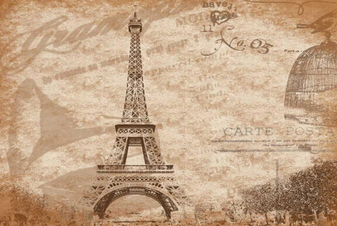 Paris F2 White Modern Wood Framed Art Print with Double Matting by Grey, Jace