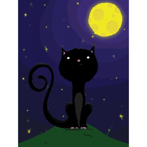 Halloween Cat. A Black Modern Wood Framed Art Print by Grey, Jace