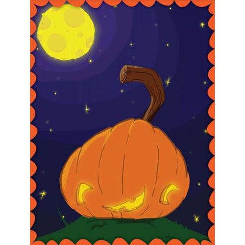 Halloween Pumpkin White Modern Wood Framed Art Print by Grey, Jace