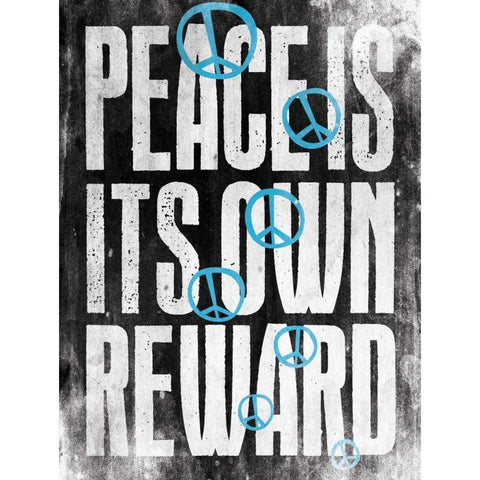 Peace K White Modern Wood Framed Art Print by Grey, Jace